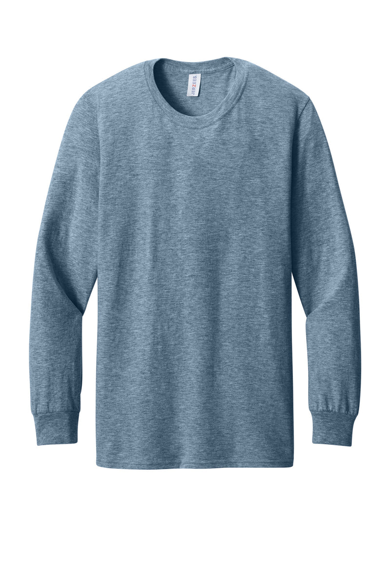 Jerzees Premium Blend Ring Spun Long Sleeve T-Shirt - Denim Heather