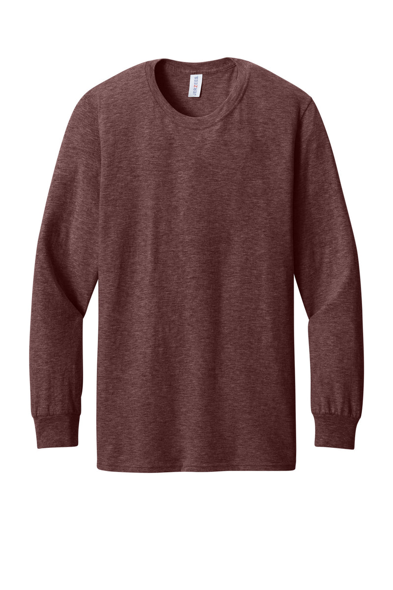 Jerzees Premium Blend Ring Spun Long Sleeve T-Shirt - Maroon Heather