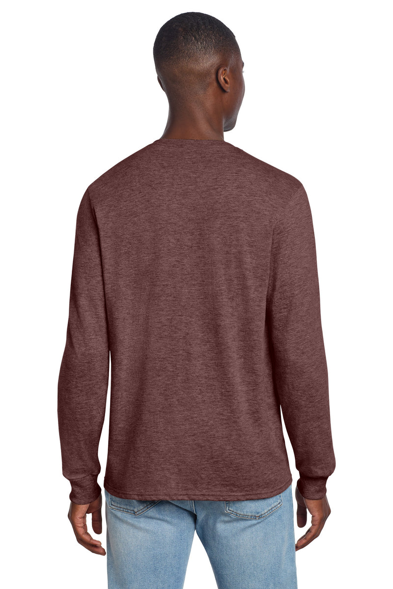 Jerzees Premium Blend Ring Spun Long Sleeve T-Shirt - Maroon Heather
