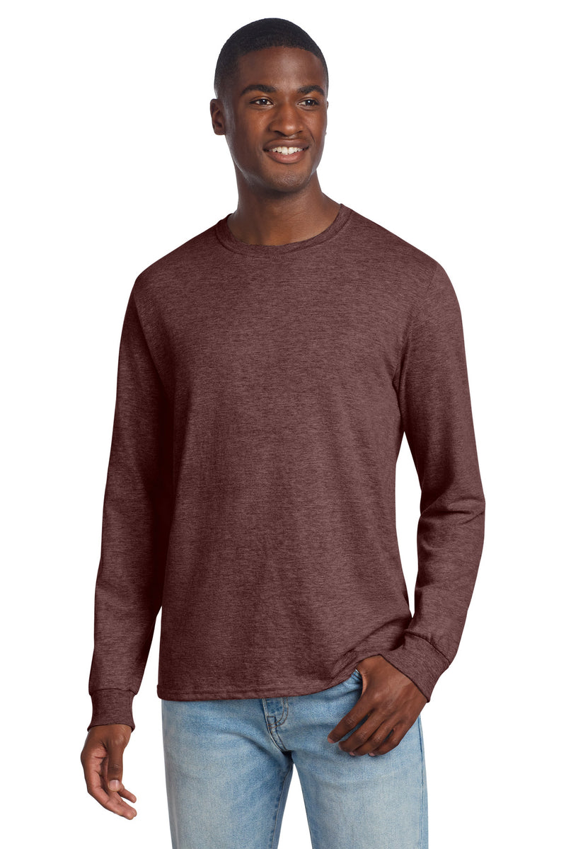 Jerzees Premium Blend Ring Spun Long Sleeve T-Shirt - Maroon Heather
