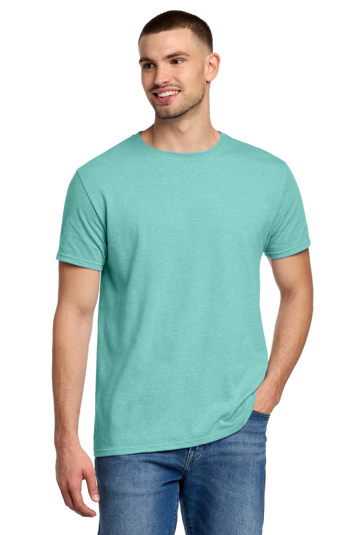 Jerzees Premium Blend Ring Spun T-Shirt - Simply Aqua Heather