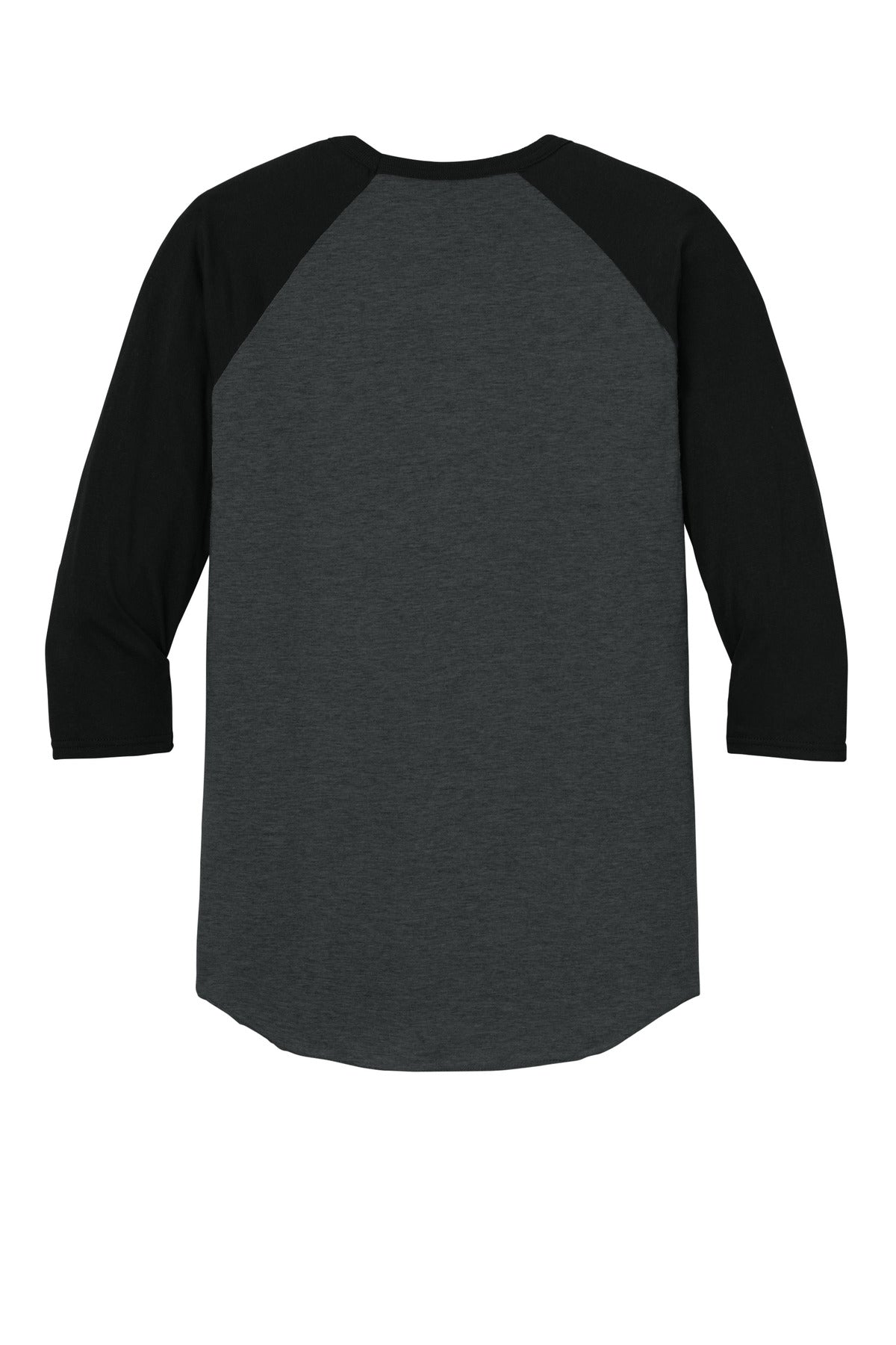 Jerzees Unisex Premium Blend Combed Ring Spun 3/4-Sleeve Raglan - Black Ink Heather/ Black Ink