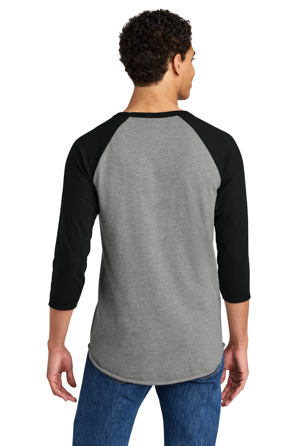 Jerzees Unisex Premium Blend Combed Ring Spun 3/4-Sleeve Raglan - Oxford/ Black Ink