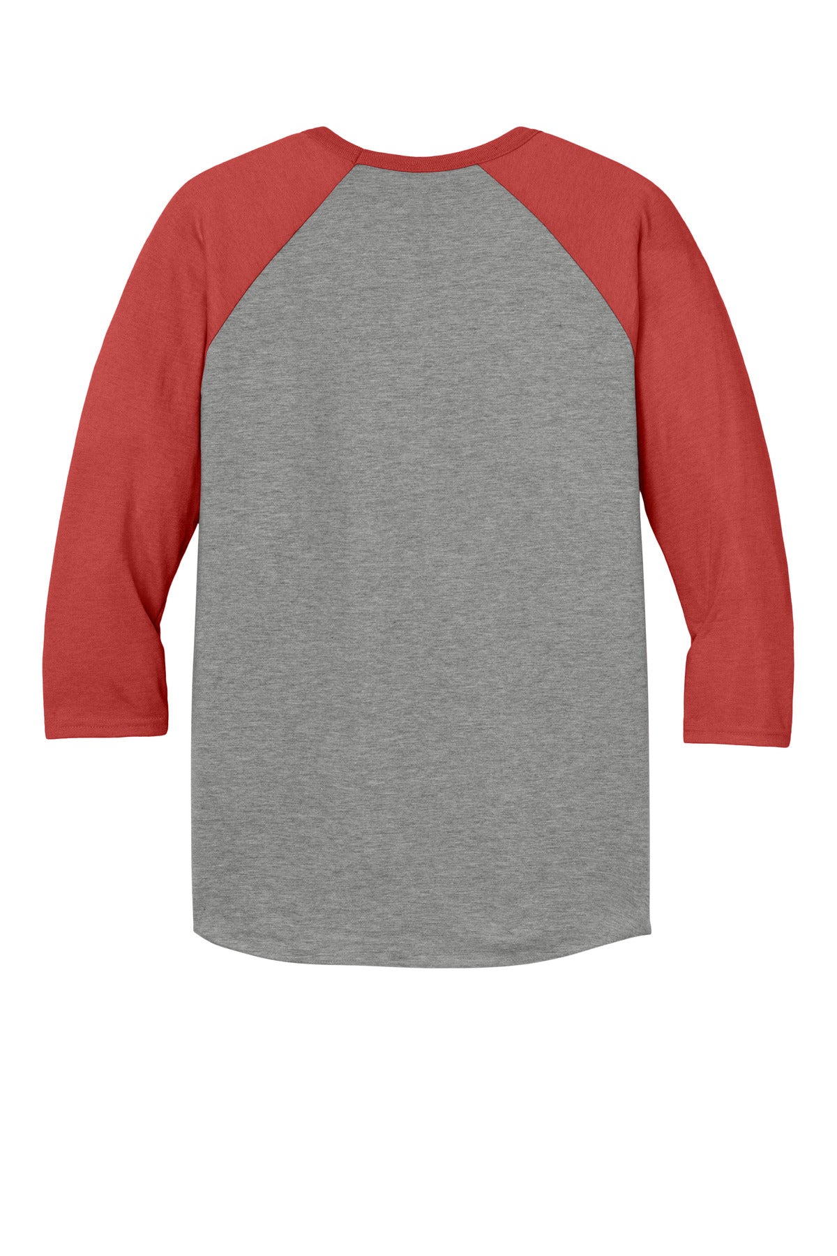 Jerzees Unisex Premium Blend Combed Ring Spun 3/4-Sleeve Raglan - Oxford/ Fiery Red Heather