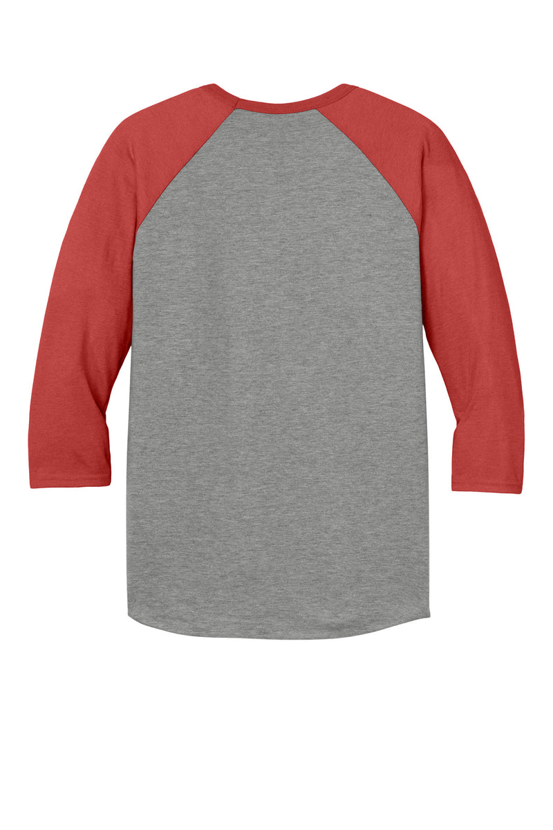 Jerzees Unisex Premium Blend Combed Ring Spun 3/4-Sleeve Raglan - Oxford/ Fiery Red Heather