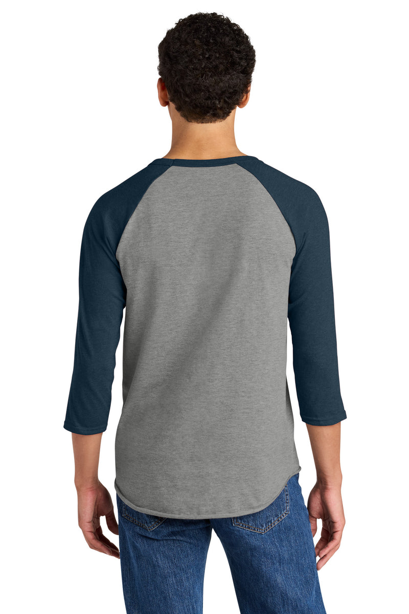 Jerzees Unisex Premium Blend Combed Ring Spun 3/4-Sleeve Raglan - Oxford/ Indigo Heather