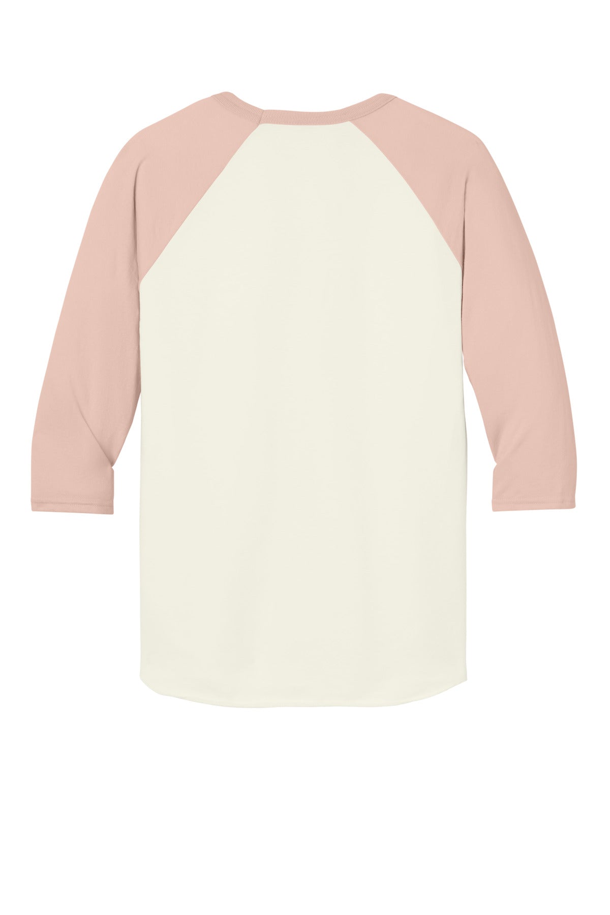 Jerzees Unisex Premium Blend Combed Ring Spun 3/4-Sleeve Raglan - Sweet Cream Heather/ Blush Pink