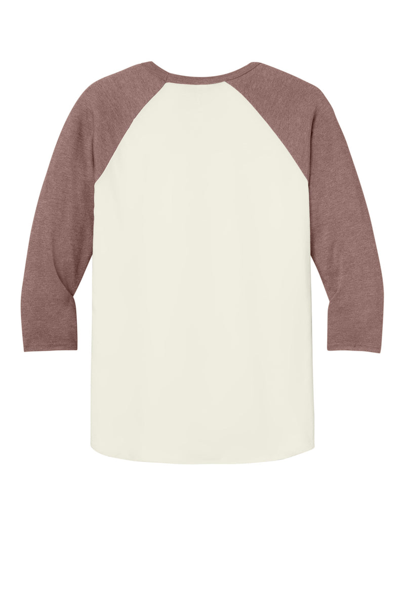 Jerzees Unisex Premium Blend Combed Ring Spun 3/4-Sleeve Raglan - Sweet Cream Heather/ Heather Mauve