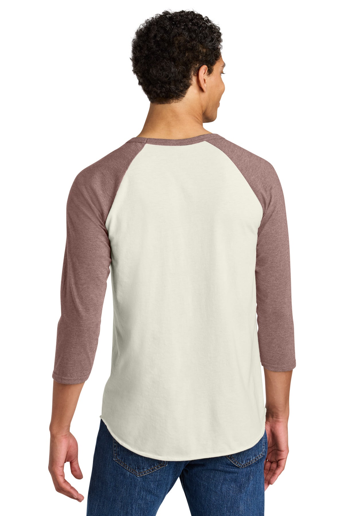 Jerzees Unisex Premium Blend Combed Ring Spun 3/4-Sleeve Raglan - Sweet Cream Heather/ Heather Mauve