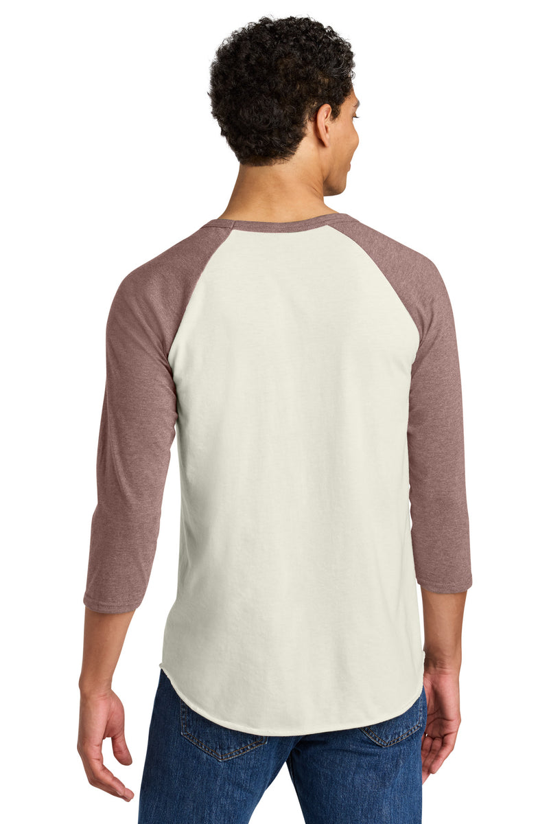 Jerzees Unisex Premium Blend Combed Ring Spun 3/4-Sleeve Raglan - Sweet Cream Heather/ Heather Mauve