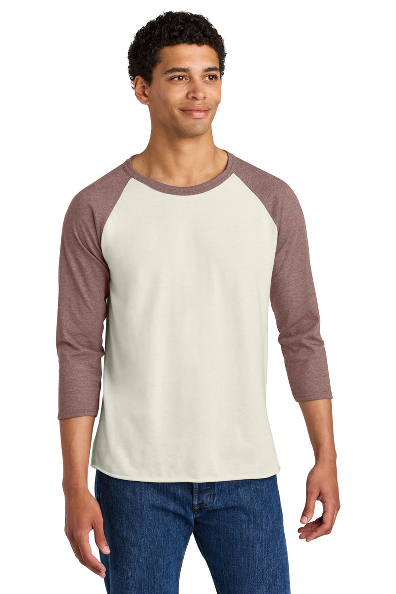 Jerzees Unisex Premium Blend Combed Ring Spun 3/4-Sleeve Raglan - Sweet Cream Heather/ Heather Mauve