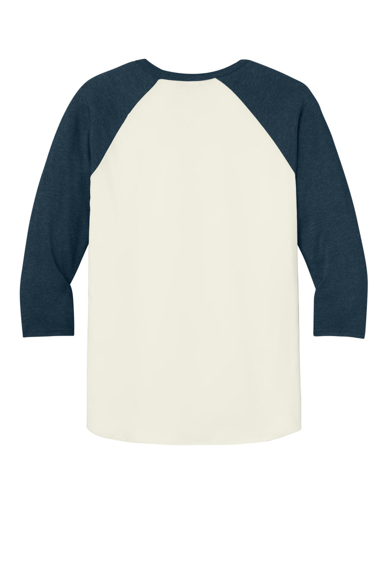 Jerzees Unisex Premium Blend Combed Ring Spun 3/4-Sleeve Raglan - Sweet Cream Heather/ Indigo Heather