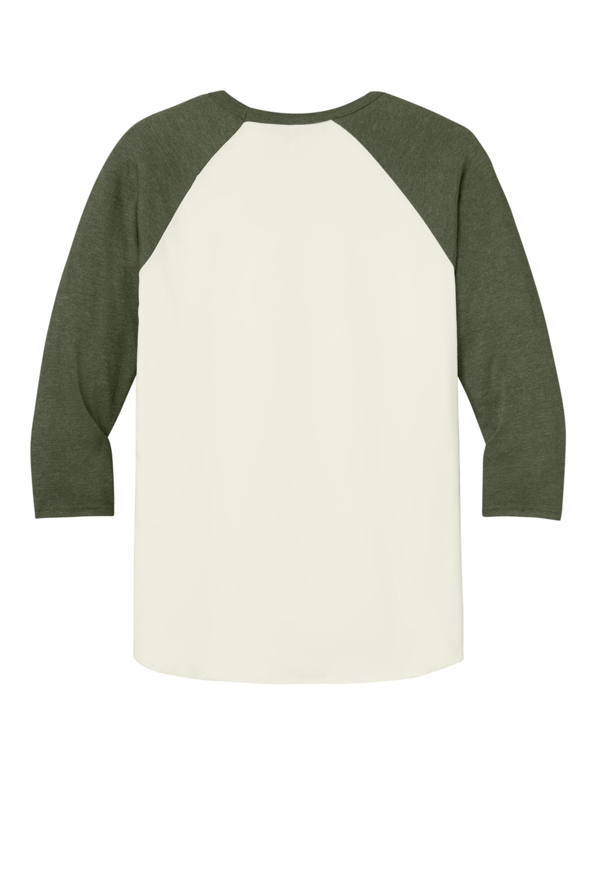 Jerzees Unisex Premium Blend Combed Ring Spun 3/4-Sleeve Raglan - Sweet Cream Heather/ Military Green Heather