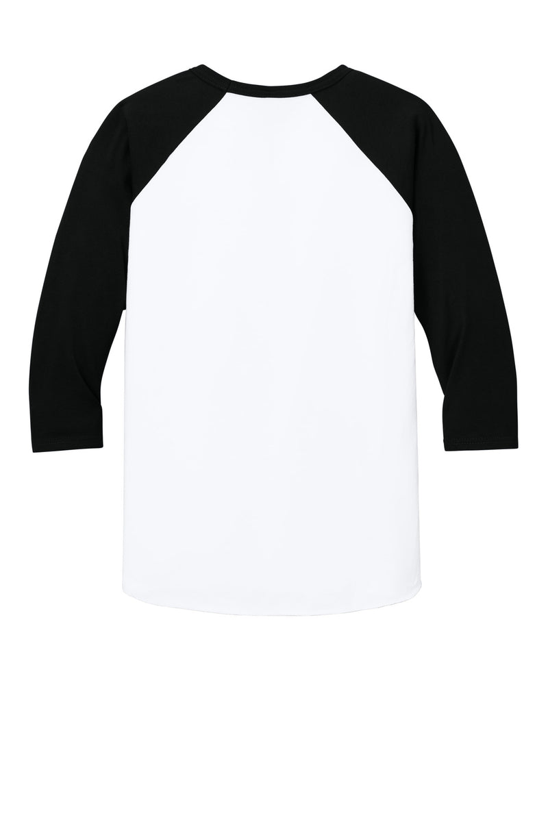Jerzees Unisex Premium Blend Combed Ring Spun 3/4-Sleeve Raglan - White/ Black Ink