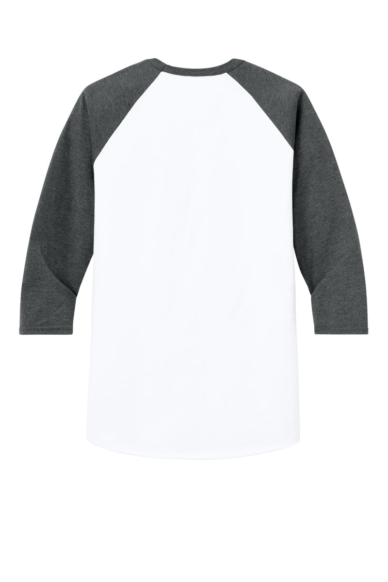 Jerzees Unisex Premium Blend Combed Ring Spun 3/4-Sleeve Raglan - White/ Charcoal Heather