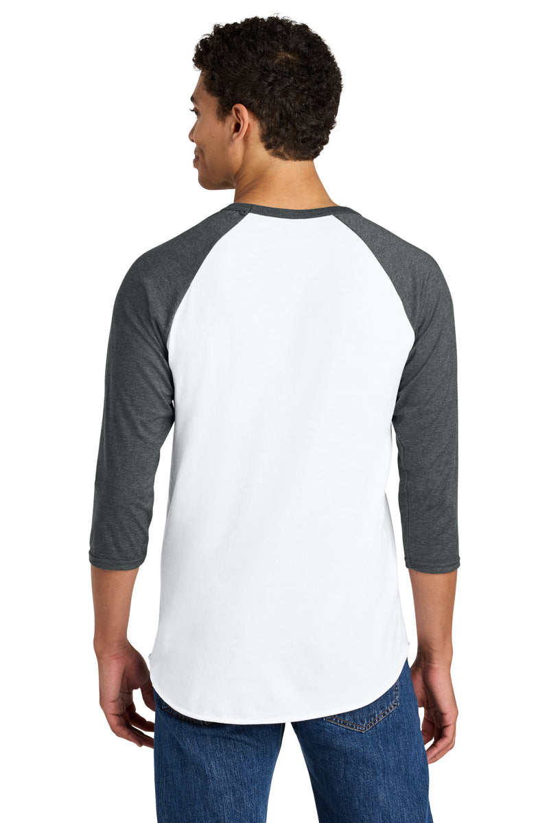 Jerzees Unisex Premium Blend Combed Ring Spun 3/4-Sleeve Raglan - White/ Charcoal Heather