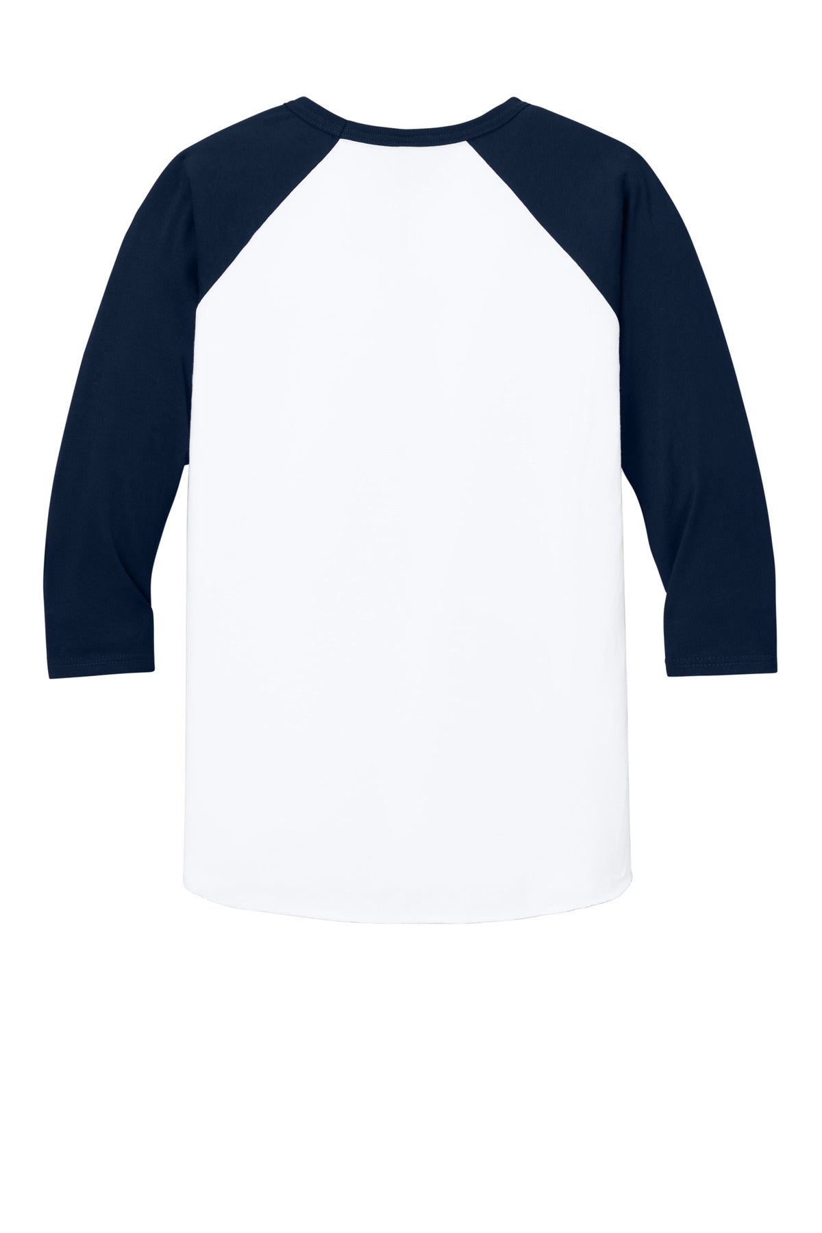Jerzees Unisex Premium Blend Combed Ring Spun 3/4-Sleeve Raglan - White/ J. Navy