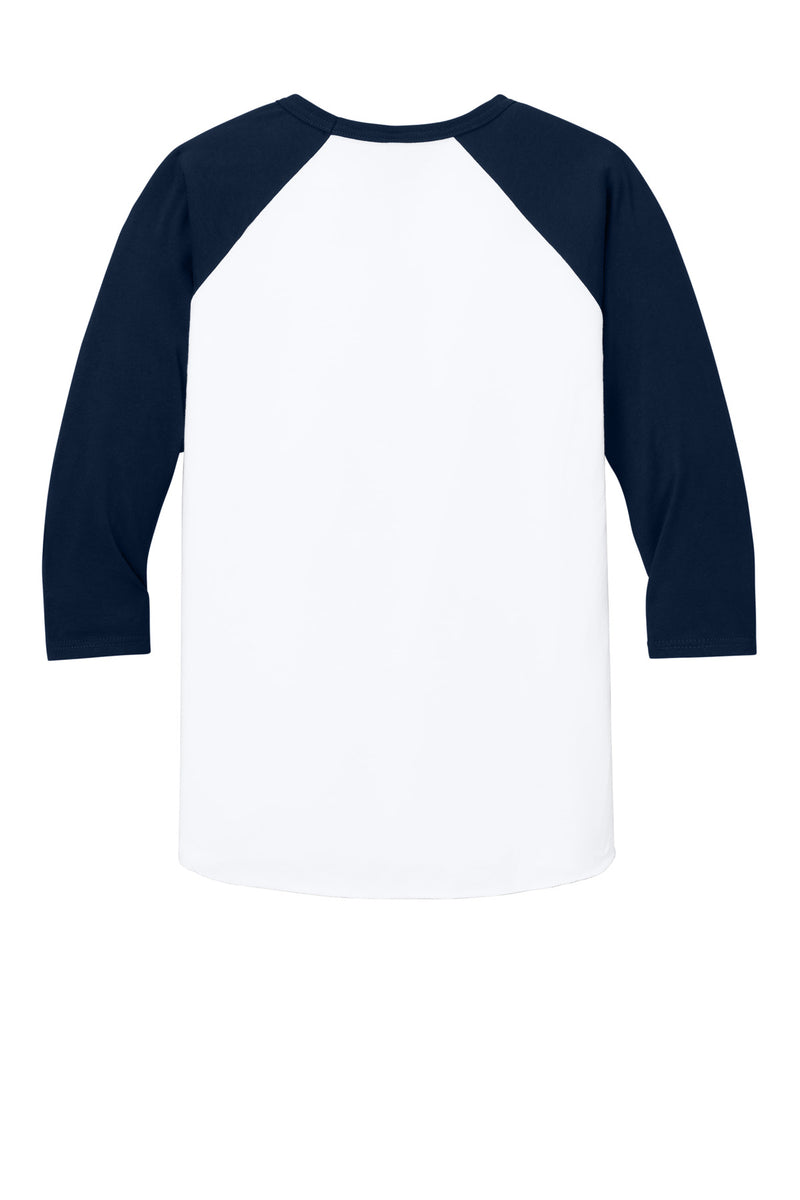 Jerzees Unisex Premium Blend Combed Ring Spun 3/4-Sleeve Raglan - White/ J. Navy