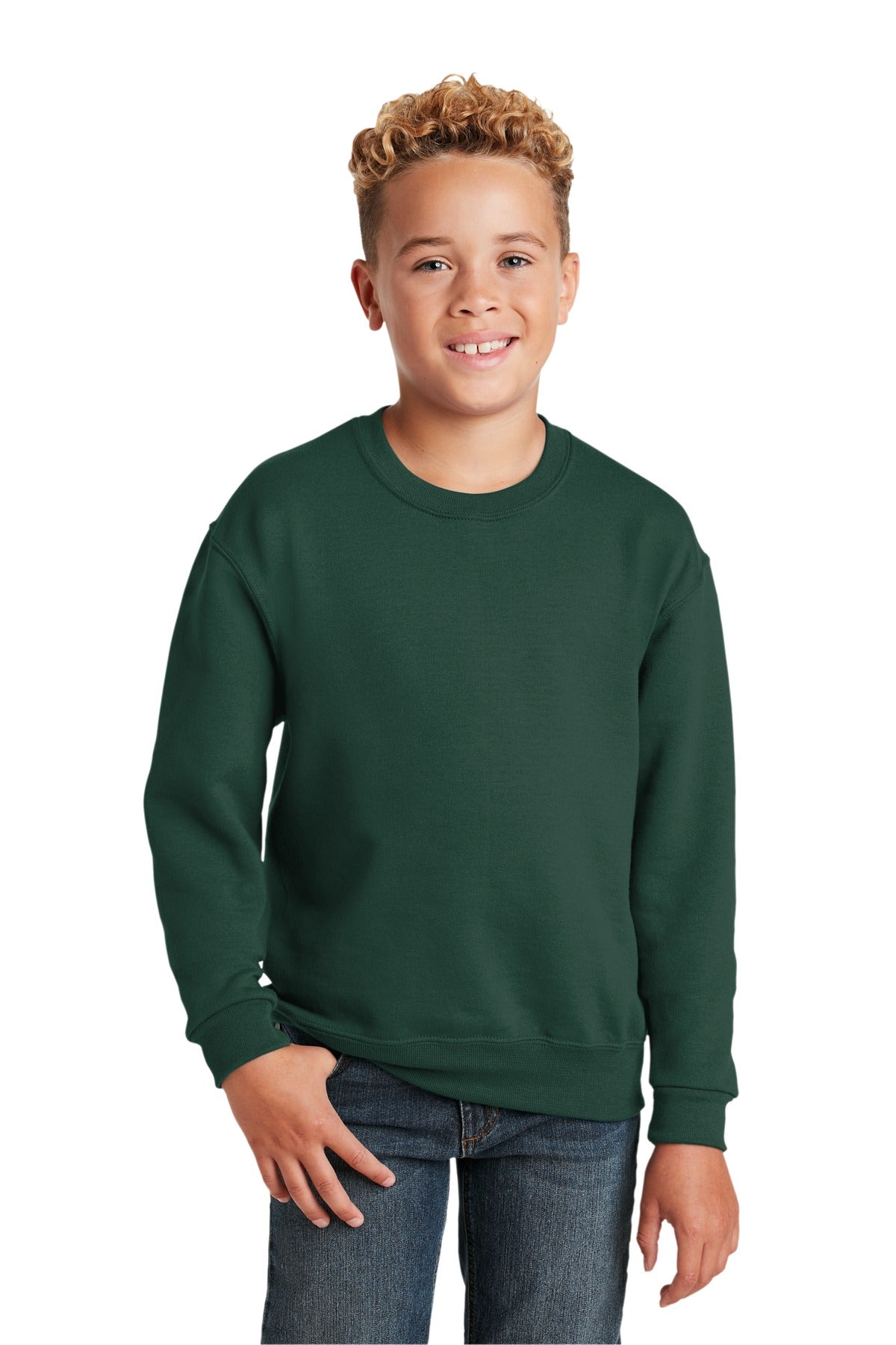 Jerzees - Youth NuBlend Crewneck Sweatshirt - Forest Green