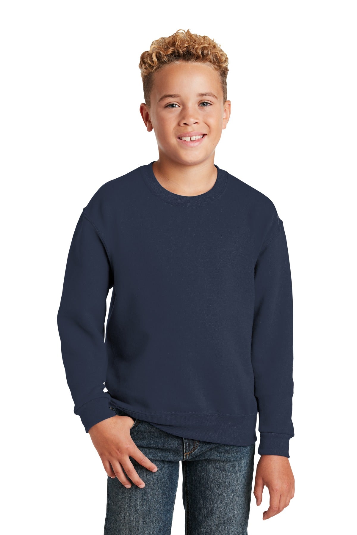 Jerzees - Youth NuBlend Crewneck Sweatshirt - J. Navy