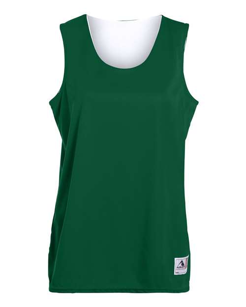 Women's Reversible Wicking Tank Top - Dark Green/ White