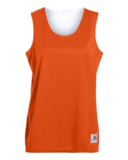 Women's Reversible Wicking Tank Top - Orange/ White