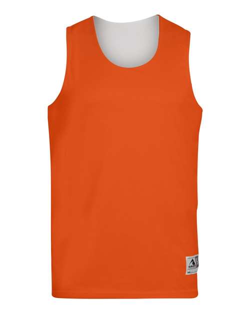 Unisex Reversible Wicking Tank Top - Orange/ White