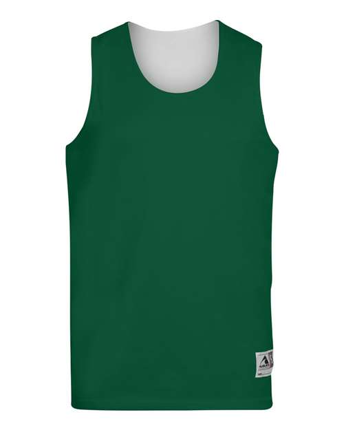 Youth Reversible Wicking Tank Top - Dark Green/ White