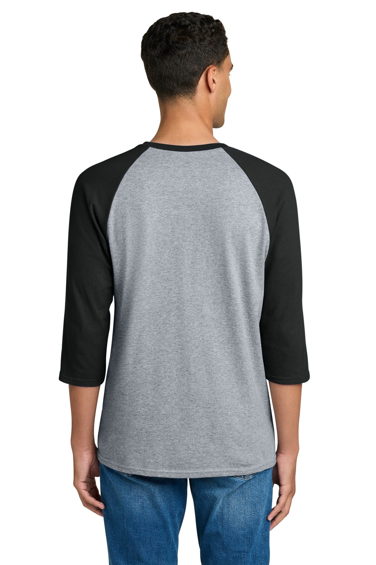 Gildan Heavy Cotton 3/4-Sleeve Raglan T-Shirt - Sport Grey/ Black