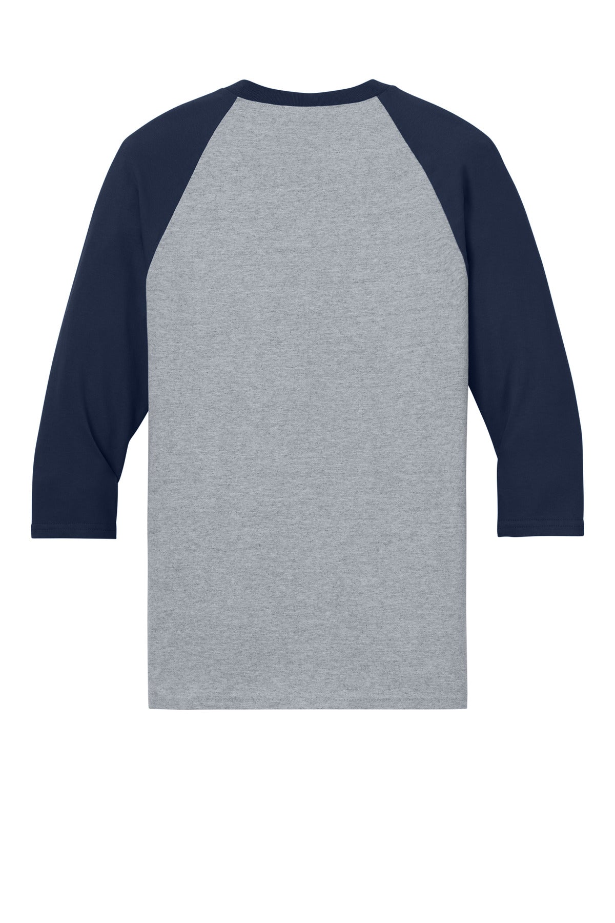 Gildan Heavy Cotton 3/4-Sleeve Raglan T-Shirt - Sport Grey Trim Navy