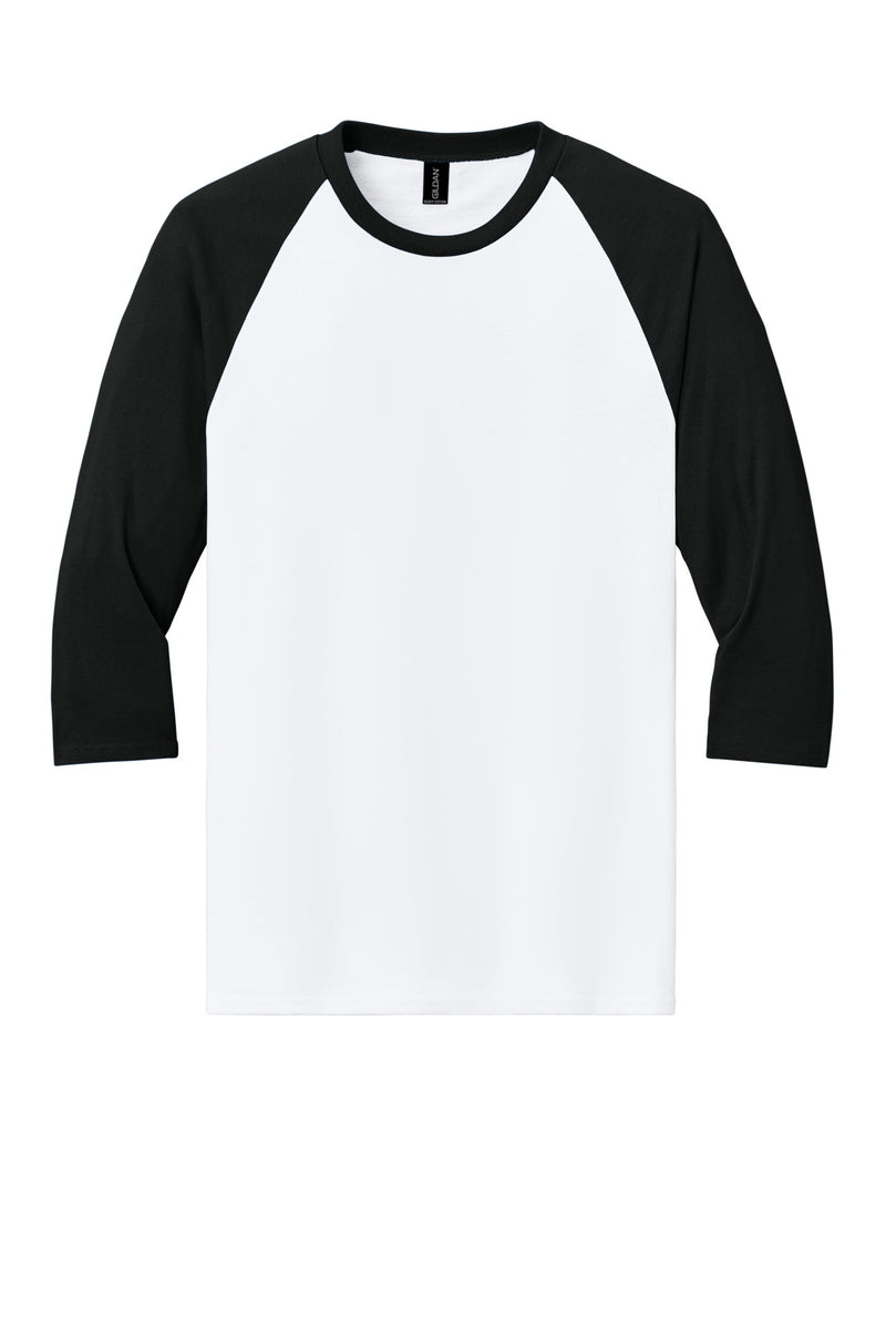 Gildan Heavy Cotton 3/4-Sleeve Raglan T-Shirt - White/ Black