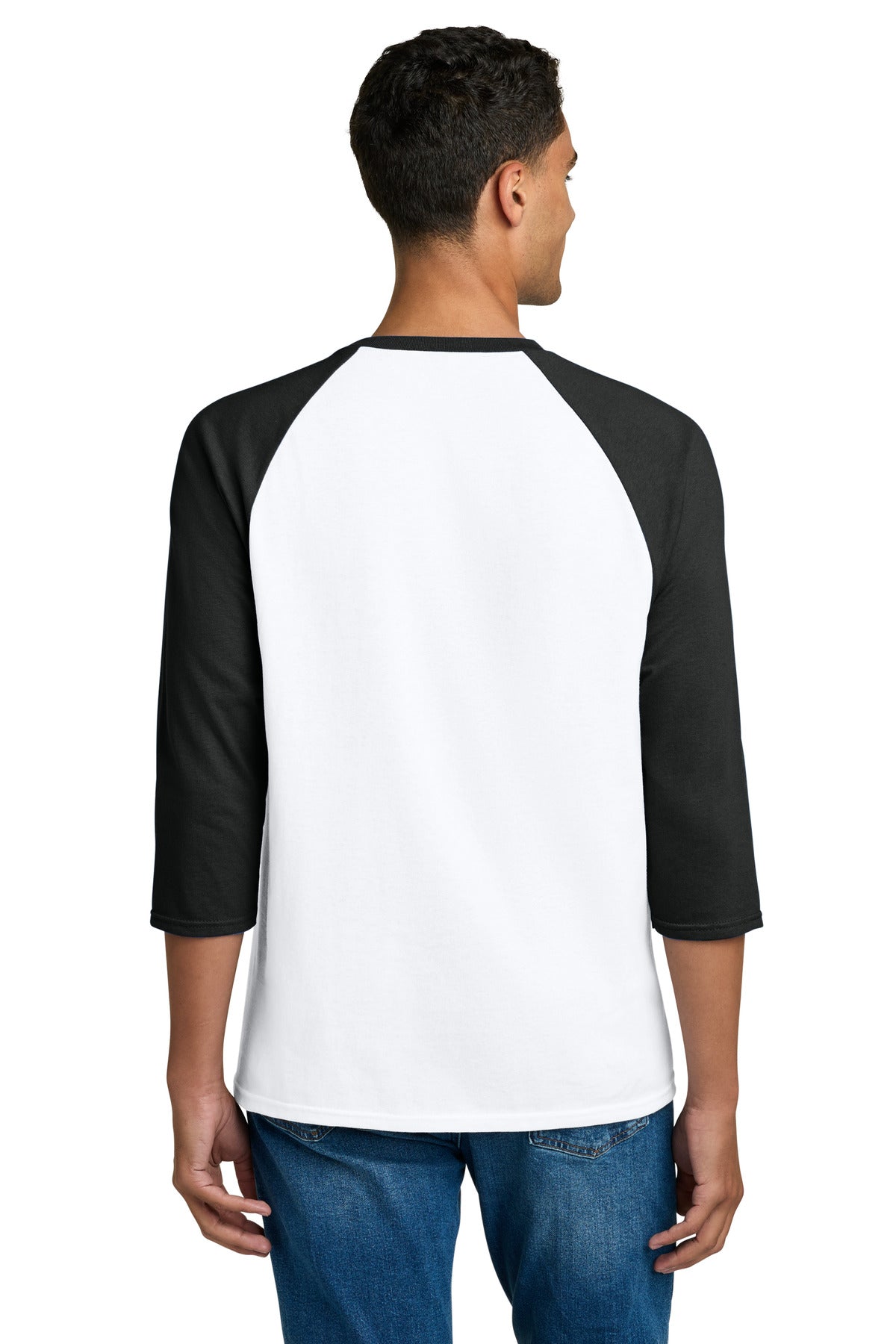 Gildan Heavy Cotton 3/4-Sleeve Raglan T-Shirt - White/ Black