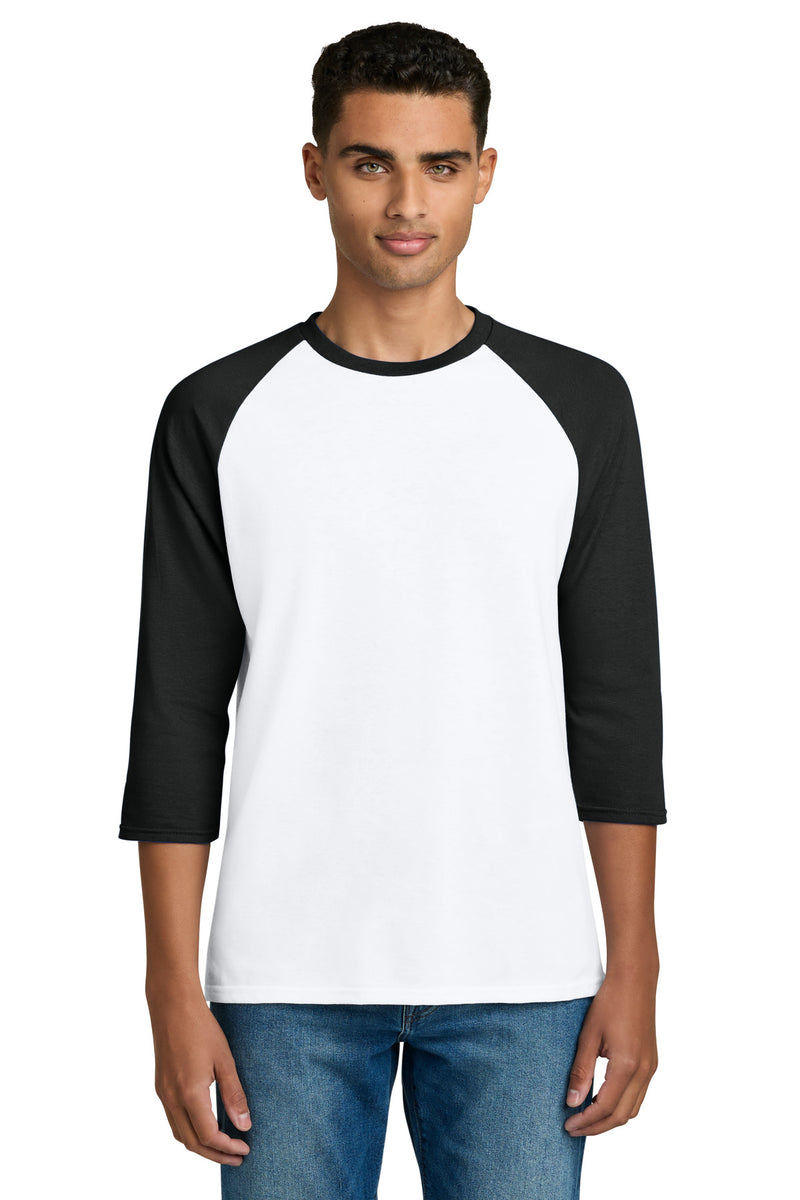 Gildan Heavy Cotton 3/4-Sleeve Raglan T-Shirt - White/ Black