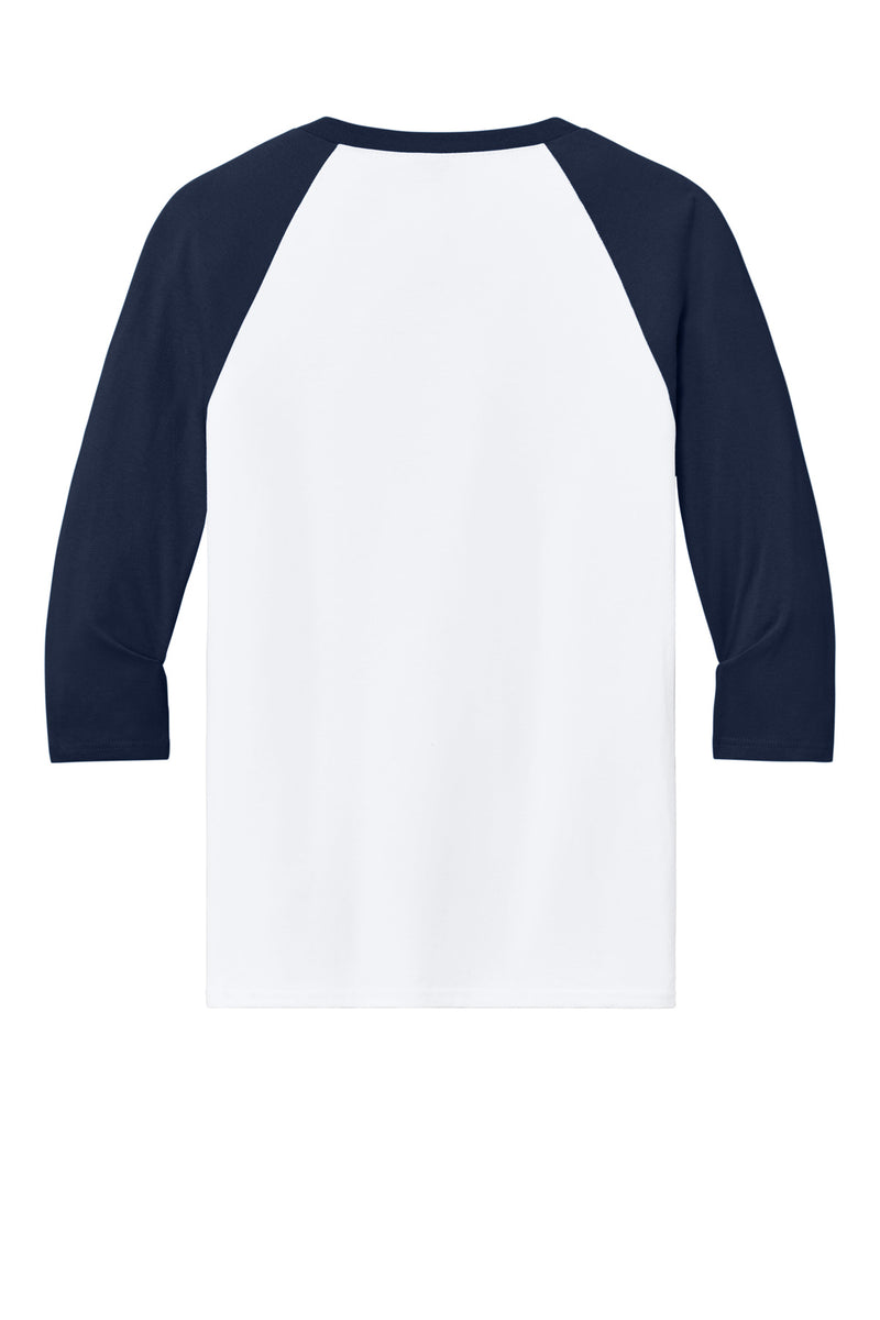 Gildan Heavy Cotton 3/4-Sleeve Raglan T-Shirt - White/ Navy