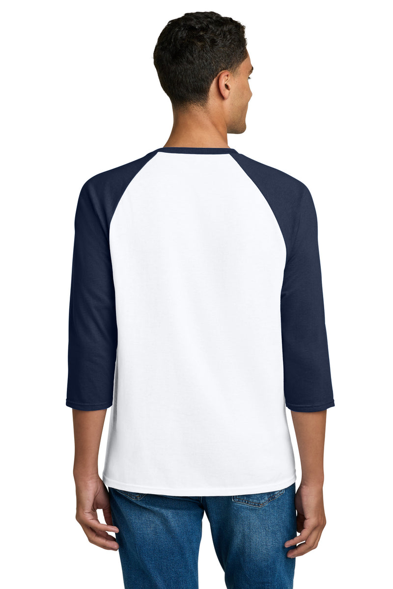 Gildan Heavy Cotton 3/4-Sleeve Raglan T-Shirt - White/ Navy