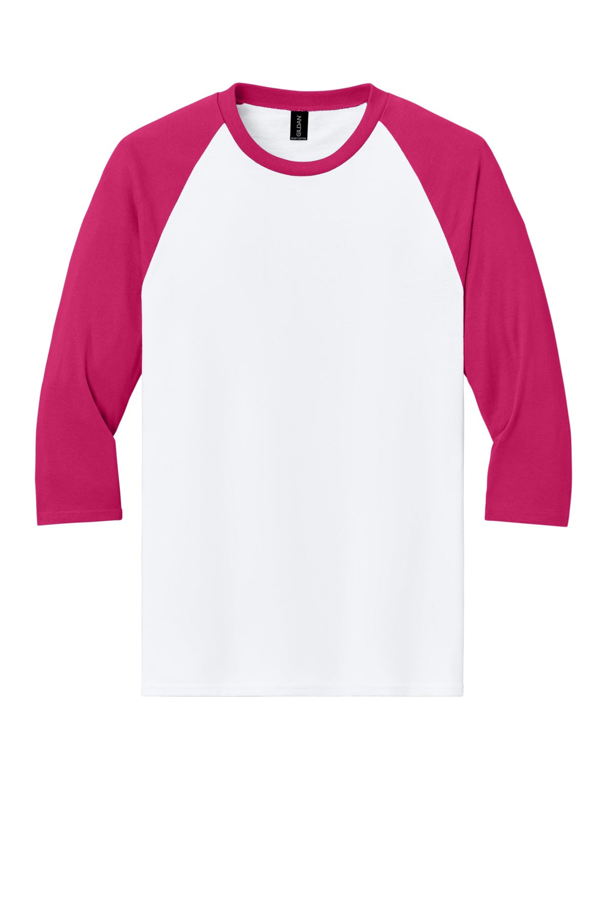 Gildan Heavy Cotton 3/4-Sleeve Raglan T-Shirt - White Trim Heliconia