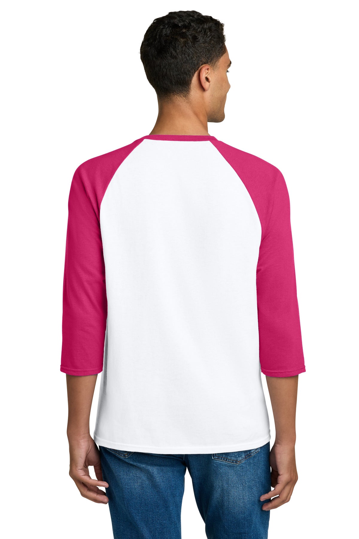Gildan Heavy Cotton 3/4-Sleeve Raglan T-Shirt - White Trim Heliconia