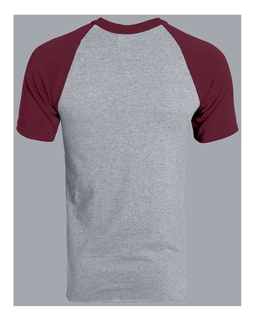 Unisex Raglan Baseball Jersey - Athletic Heather/ Maroon