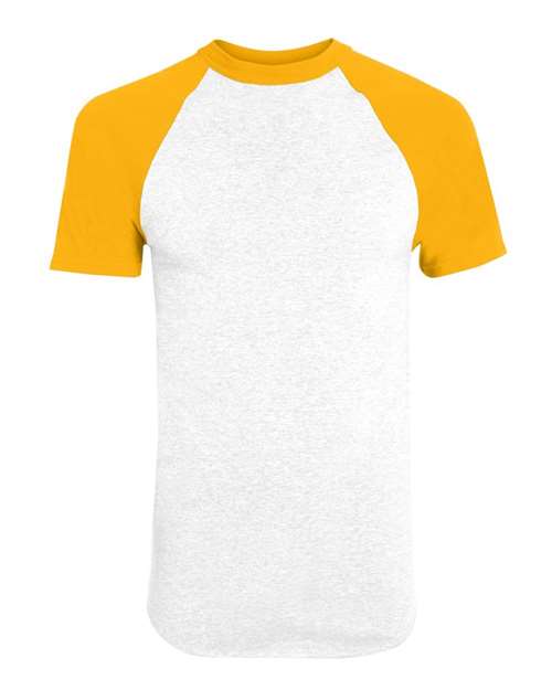 Unisex Raglan Baseball Jersey - White/ Gold
