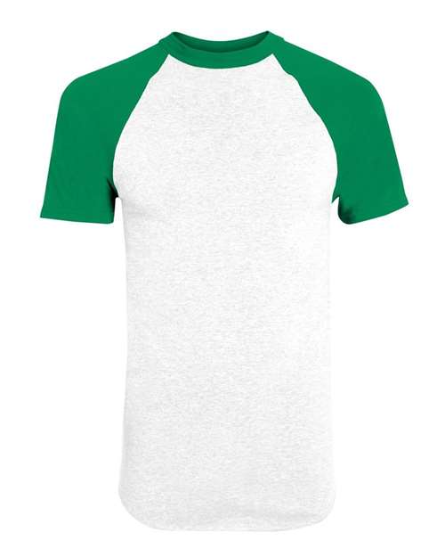 Unisex Raglan Baseball Jersey - White/ Kelly