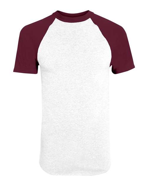 Unisex Raglan Baseball Jersey - White/ Maroon