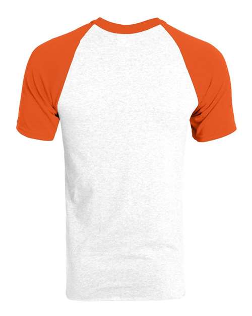 Unisex Raglan Baseball Jersey - White/ Orange