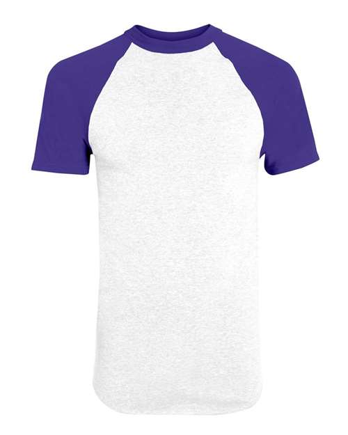 Unisex Raglan Baseball Jersey - White/ Purple