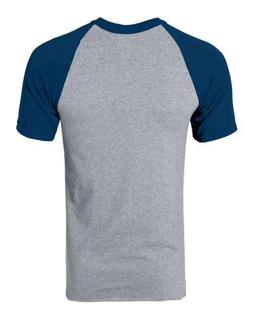 Youth Raglan Baseball Jersey - Athletic Heather/ Navy