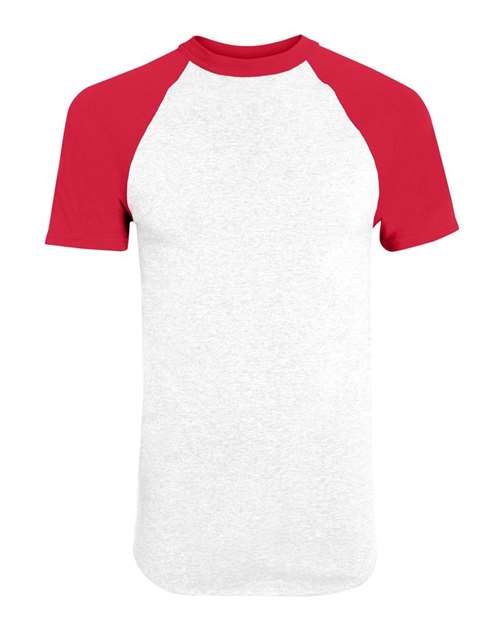 Youth Raglan Baseball Jersey - White/ Red