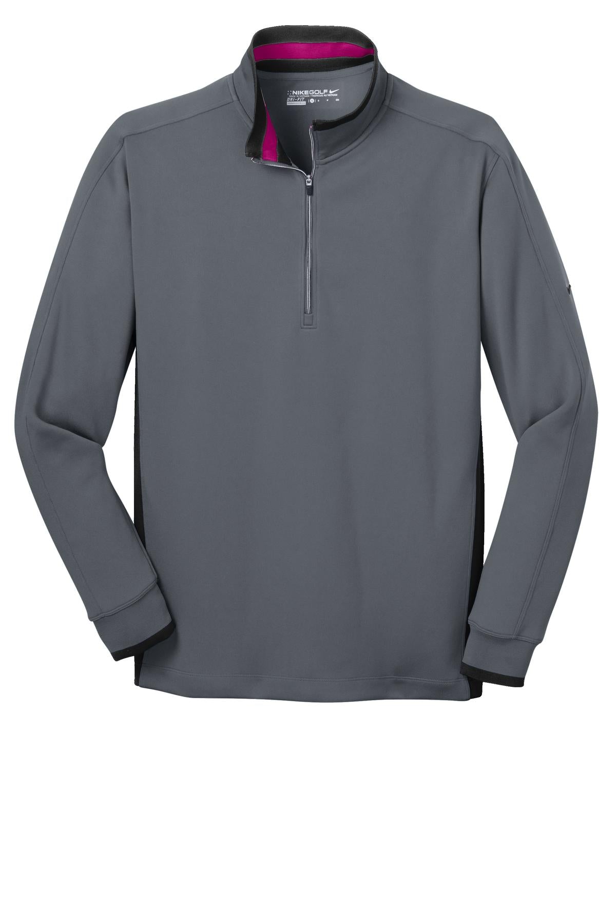 Nike Dri-FIT 1/2-Zip Cover-Up - Dark Grey/ Black/ Sport Fuchsia