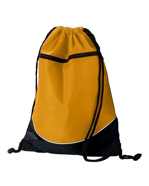 Tri-Color Drawstring Backpack - Gold/ Black/ White