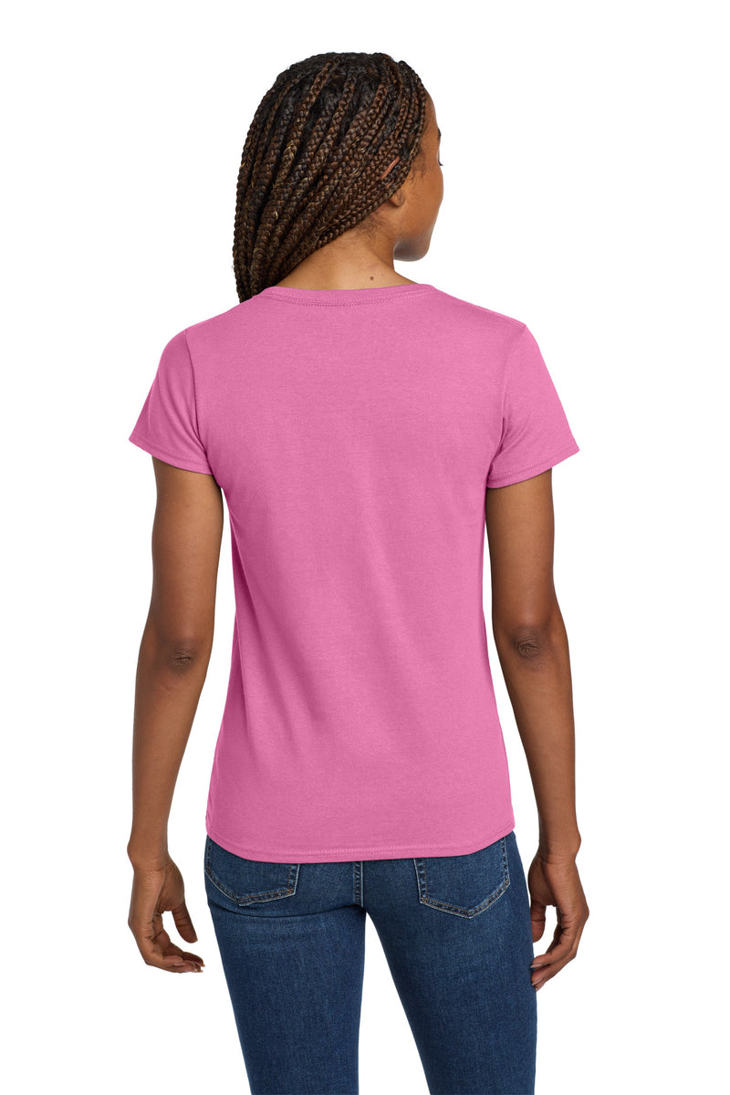 Gildan Women's Heavy Cotton 100% Cotton V-Neck T-Shirt - Azalea
