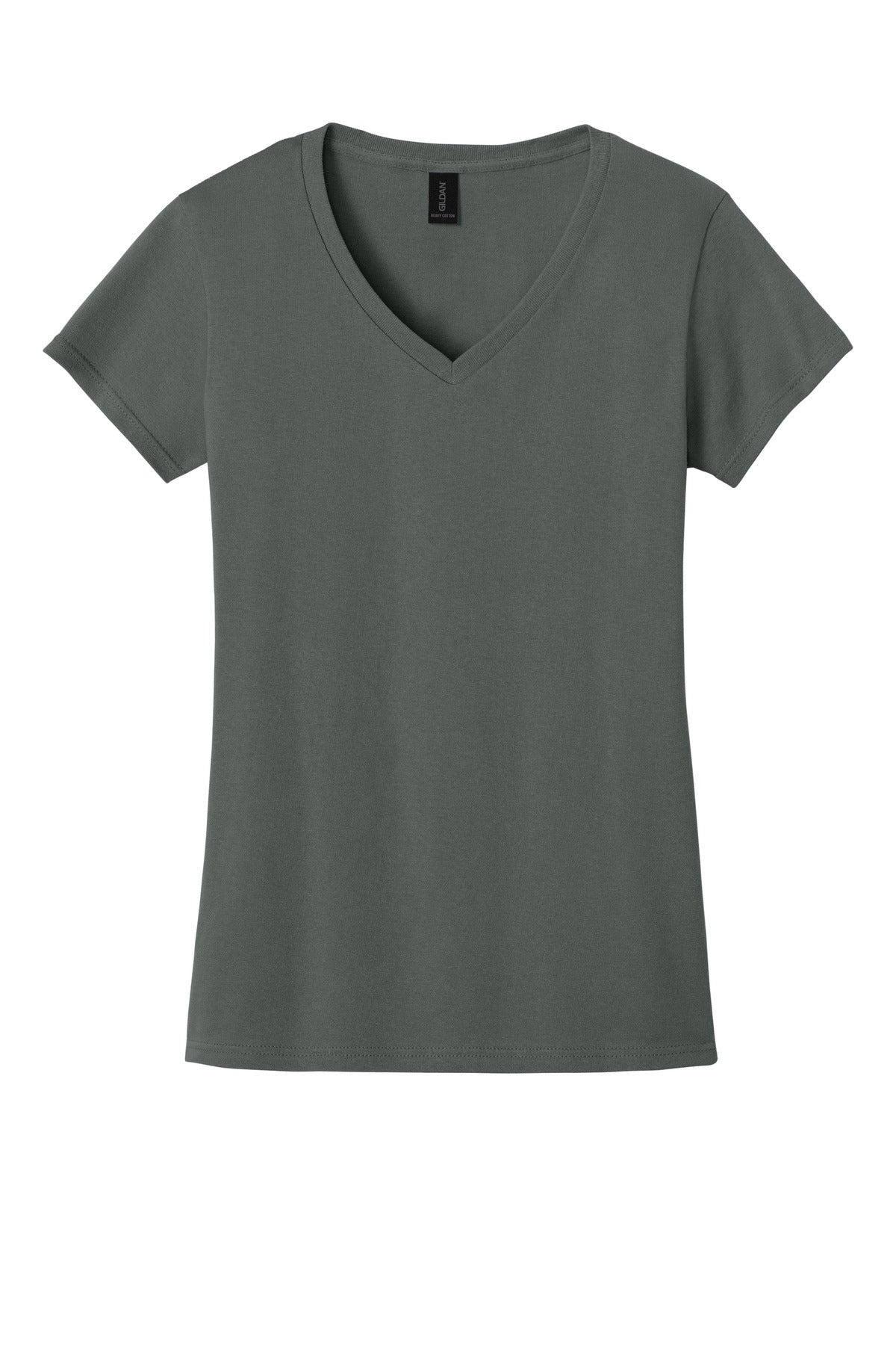 Gildan Women's Heavy Cotton 100% Cotton V-Neck T-Shirt - Charcoal