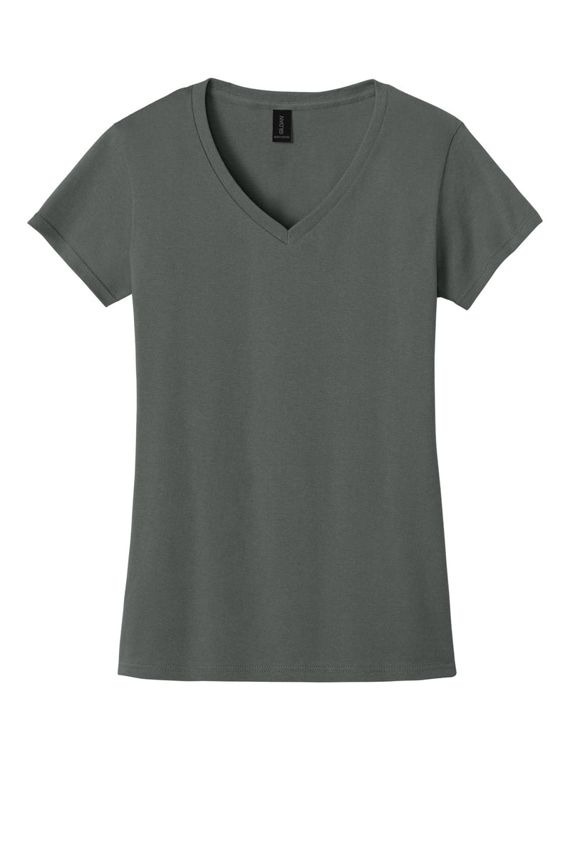 Gildan Women's Heavy Cotton 100% Cotton V-Neck T-Shirt - Charcoal